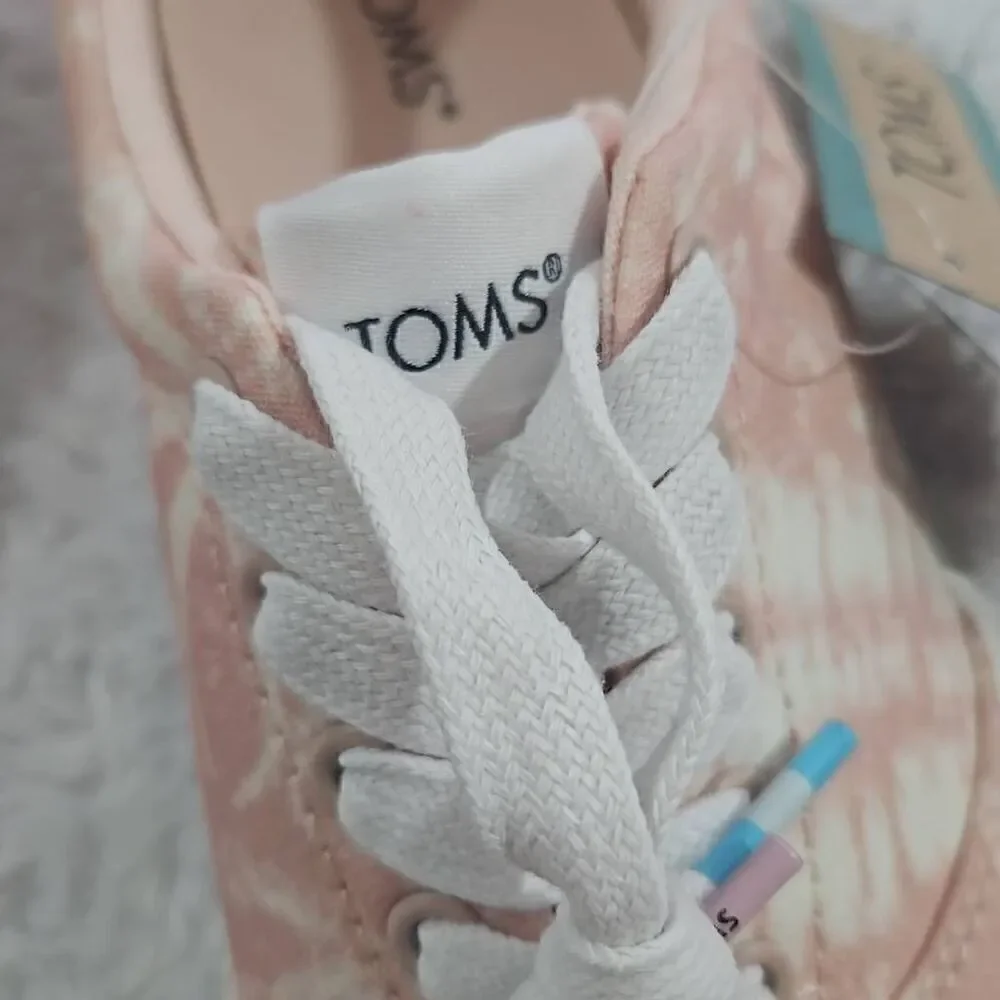 Toms Alpargata Cloud pink patchwork batik Fenix Tie Dye lace sneaker womens 7.5
